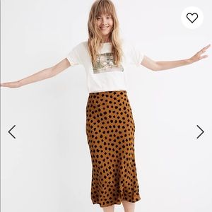 NWT- Madewell Midi Slip Skirt in Painted Spots